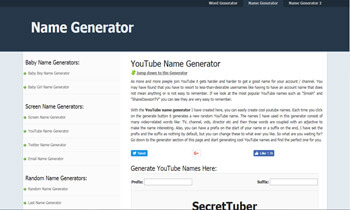 Cool Youtube Names Generator