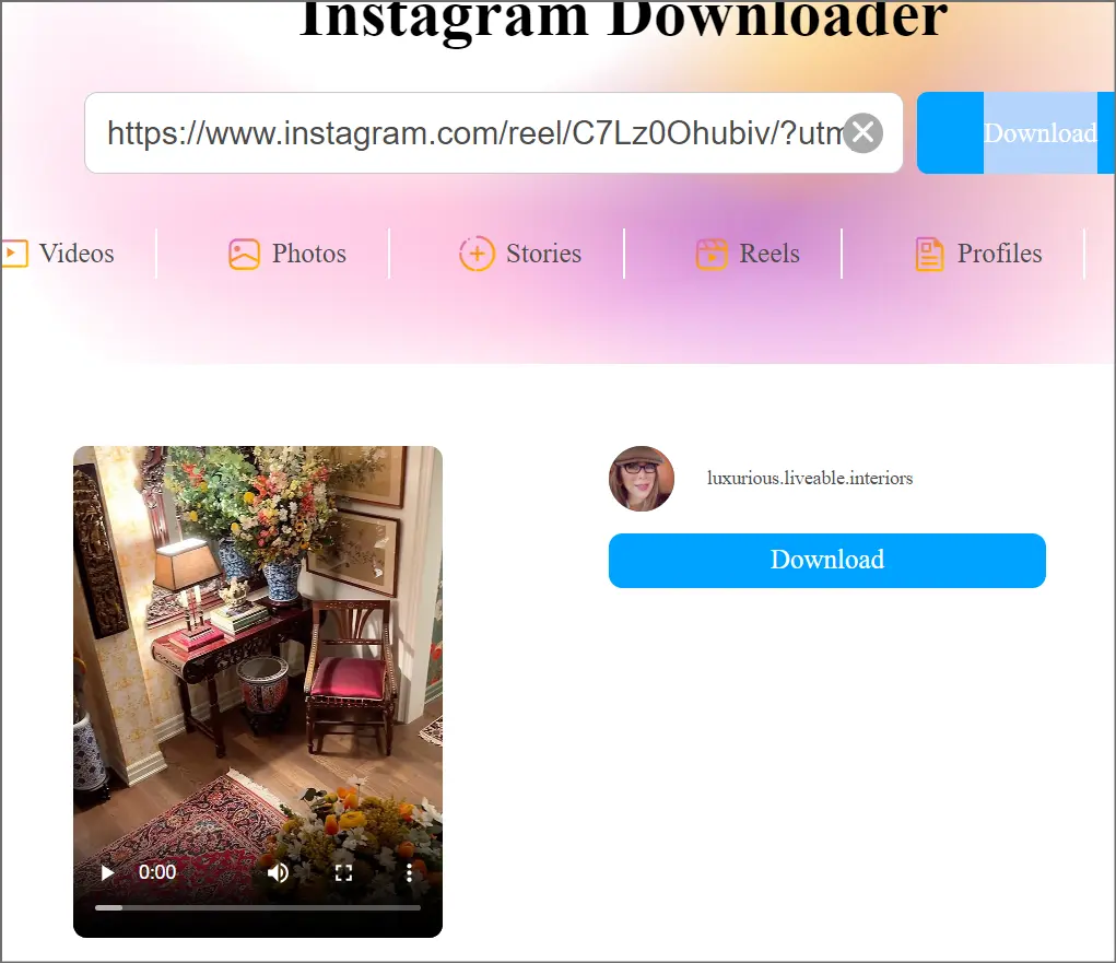 SSSGram Instagram downloader