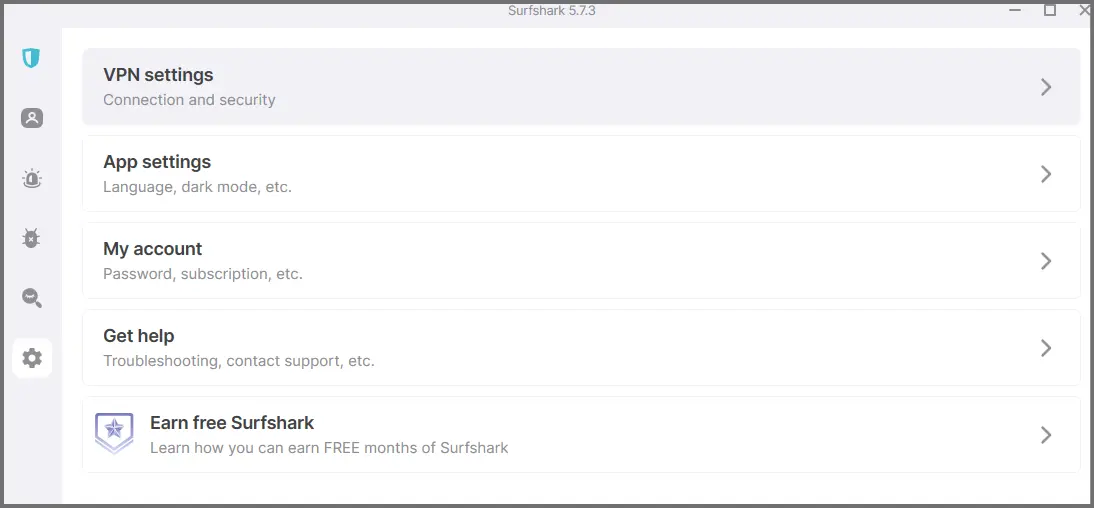 Surfshark VPN Settings