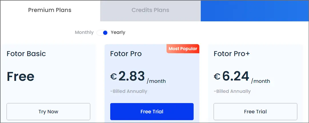 Fotor Pricing Plans