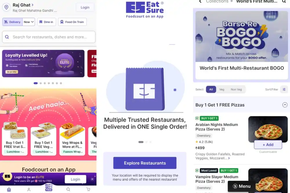 EatSure food delivery app in India