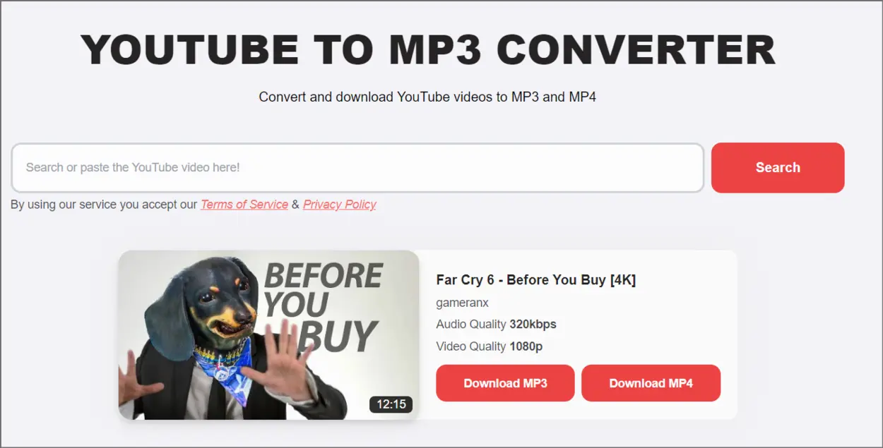 Free Youtube to MP3 converter