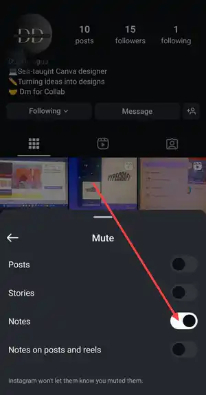 Unmute notes on Instagram