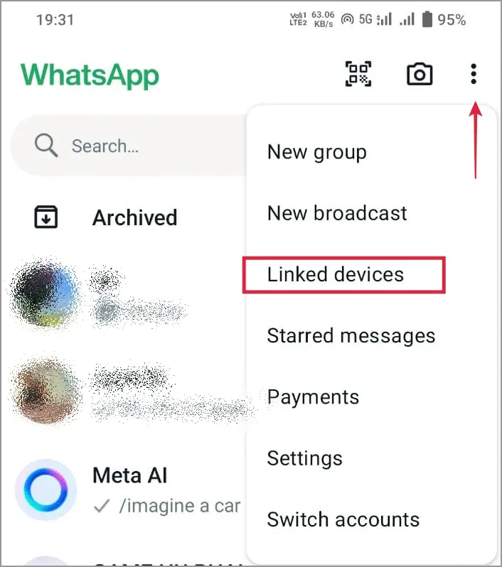 Whatsapp linked devices option