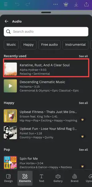 How to add music in carousel posts