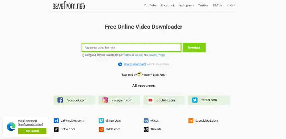 Savefrom.net video downlaoder