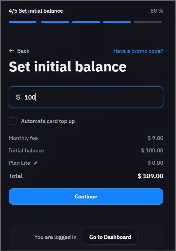 Set Initial Balance