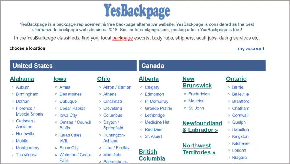 YesBackpage alternative for classified ads