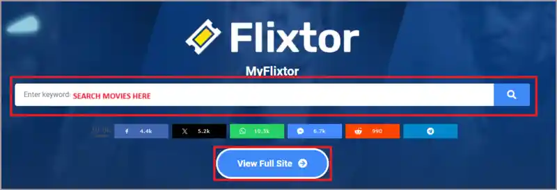 interface of MyFlixtor