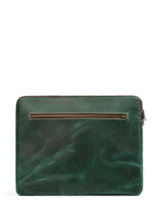 Classy Leather Green Laptop Sleeve