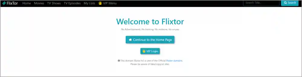 Flixtor movie site main page