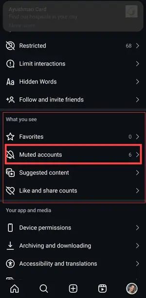 How to unmute IG posts and stories