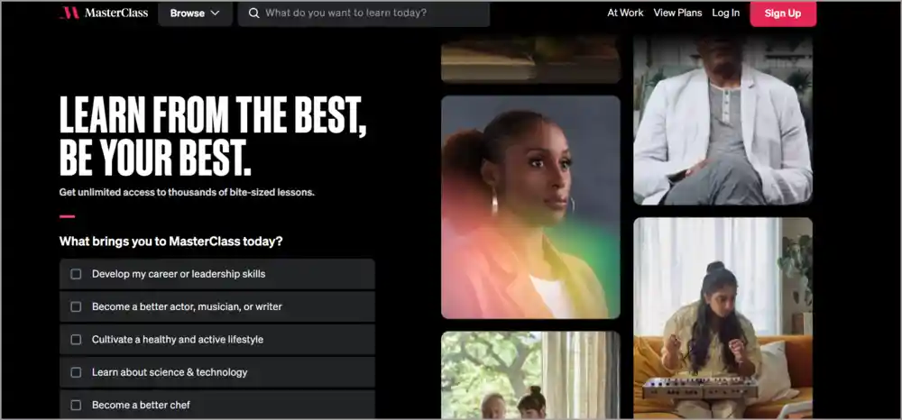 MasterClass site like udemy