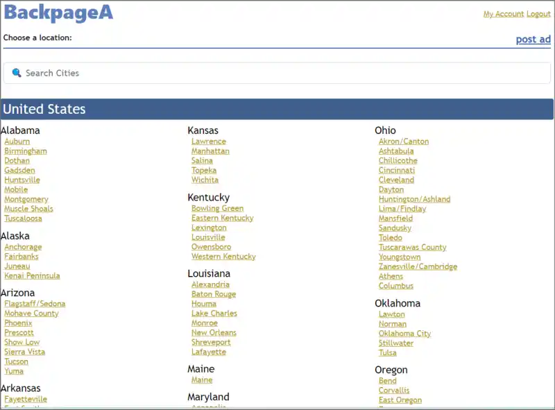 BackpageA Availability