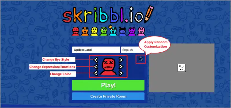 Customize your Avatar in Skribbl.io