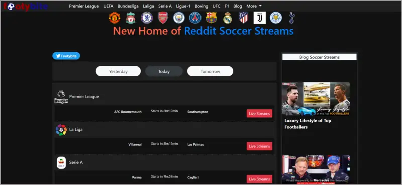 Footybite site like buffstream