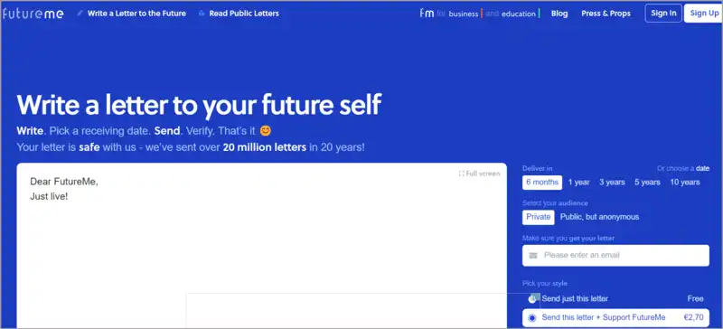 Futureme Interesting site