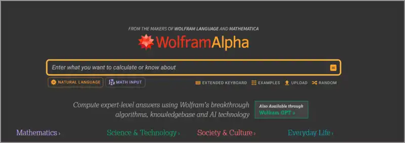 Interesting Website Wolframalpha