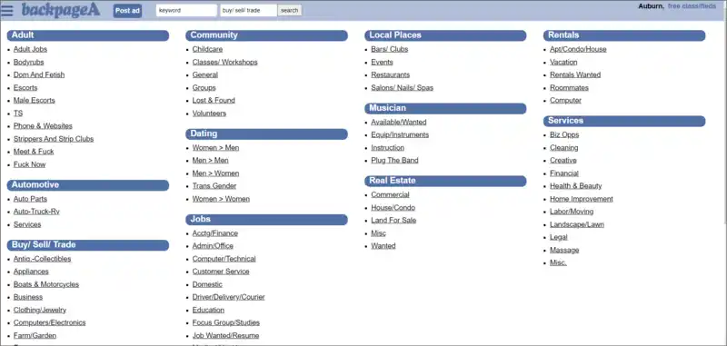 Products and Services of BackpageA