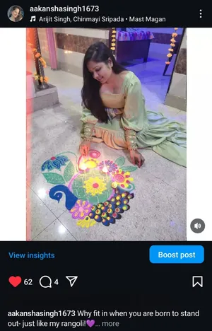 Rangoli captions for Instagram