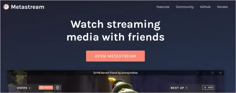 How to watch movies together online with Metastream