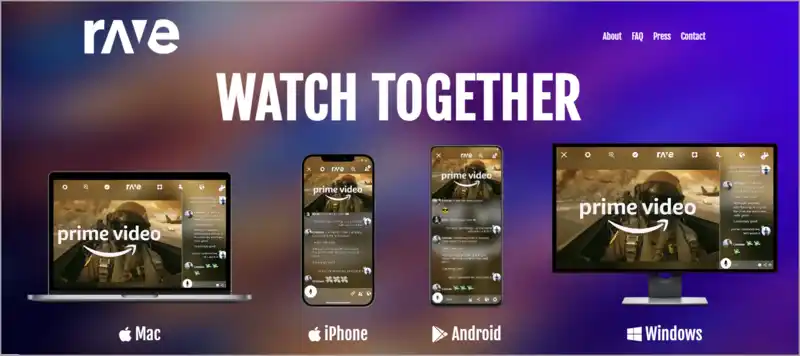 watch movie together online with Rave