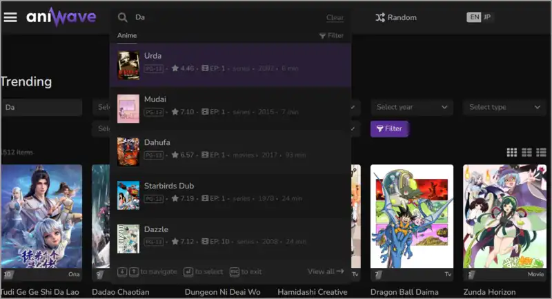 AniWave Search Bar