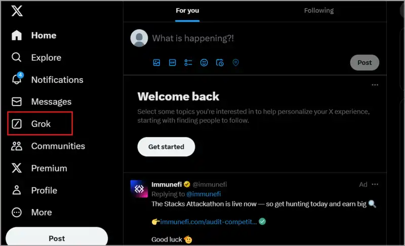 Use Grok on X
